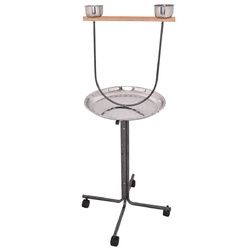 51" Bird Parrot Play Stand Perch with Pan Feeding Cups