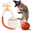 Spinner Interactive Cat Toy Dino Egg. White Automatic Cat Toy with 360-Degree Rotation, Auto Shut-Off. Moving Cat Toys for Indoor Cats