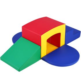 VEVOR Toddler Climbing Toys Indoor, 5 Piece Climb, Crawl and Tunnel Soft Play Equipment, Foam Climbing Toys, Kids Tunnel Maze with Stairs and Ramp