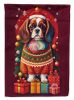 English Toy Spaniel Holiday Christmas House Flag Large Porch Sleeve Pole Decorative Outside Yard Banner Artwork Wall Hanging, Polyester, House Size