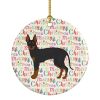 English Toy Terrier #2 Merry Christmas Ceramic Ornament Christmas Tree Hanging Decorations for Home Christmas Holiday, Party, Gift, 3 in, Multicolor