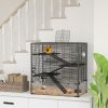 4 Tier Hamster Cage with Deep Tempered Glass Bottom, Running Wheel, Hut, Water Bottle, Food Dish, 31" x 19" x 31.5"