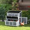 Wooden Chicken Coop with Nesting Box, Pull-Out Tray, Waterproof Roof, 39" Chicken House for 4-6 Chickens, Rabbits