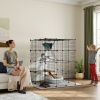 DIY 4 Tier Cat Cage Indoor with Hammock, Ramps, Jumping Platforms, Doors, Cat Enclosure for 1-3 Cats, 3 x 3 x 4, Black
