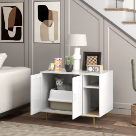 Cat Litter Box Enclosure End Side Table with Scratching Pad, Storage, for Living Room, Bedroom, 31.5" x 20" x 24"