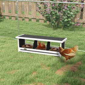 Wood Nesting Boxes Chicken Coop Accessories for Up to 3 Chickens, with Asphalt Roof, Gray