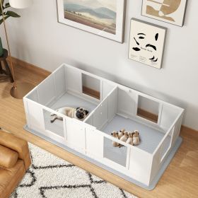 Double Room Design Whelping Box for Dogs with Whelping Pad, Clear Panels, Adjustable Entrance, for Small Dogs