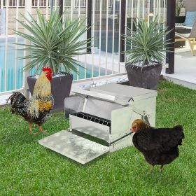 30 lbs Capacity Automatic Chicken Poultry Feeder with a Galvanized Steel and Aluminium Build, Weatherproof Design