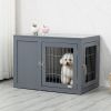 Furniture Style Dog Crate End Table, w/ Double Doors for Small & Medium Dogs