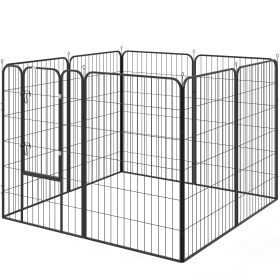 8 Panel Pet Playpen Play Yard Fence Home DIY Heavy-Duty Metal Foldable Indoor Outdoor 47"H