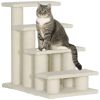 23.5" 4 Tier Pet Stairs Dog Cat Step Scratch Post Furniture, Cream White