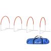 Dog Agility Kit Pet Obstacle Course Training Equipment Outdoor with Weave Poles, Carry Bag, Orange