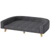 Dog Sofa for Large Dogs with Washable Cover, Anti-slip Foot Pads, Dark Grey