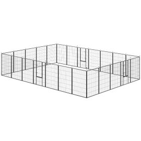 24 Panels 44.5" Height Heavy Duty Dog Playpen for Small Medium Large Dogs, Black