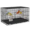 Birdcage for Canaries, Lovebirds Finches, Budgie Cage with Removable Tray, Bottom Mesh Panel, Wooden Perches, Swing, Ramp, Food Containers