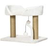 Cat Tower Condo for Indoor Cats, Small Cat Tree with Jute Scratching Posts, Top Perch, Dangling Balls, White