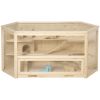 Wooden Large Hamster Cage Mouse Rats Small Animal Exercise Play House 3 Tier with Tray, Seesaws, Water Bottle