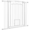 Dog Gate, Walk Through Pet Gate w/ Small Pet Door, Auto Close, for Doorways, House, Stair, 30"-41" W x 38" H