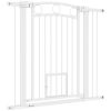 38" Extra Tall Dog Gate w/ Cat Door, 2 Extension Kits, for Doorways, Hallways, Stairways, 30"-41" Width