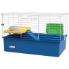 18.5" Small Animal Cage with Water Bottle, Food Dish, Platform, Ramp, Blue