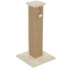 32" Tall Cat Scratching Post for Indoor Cats and Kittens, Sisal Cat Scratcher with Hanging Ball Soft Plush, Beige