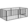 Dog Fence Outdoor 6 Panels 24" Height Indoor Steel Pet Exercise Pen DIY Design for Small Dogs