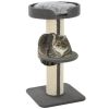 Cat Tree Kitty Tower with Sisal Mat Scratching Post, Cat Bed, Cushion, Perch, 18" x 18" x 36", Grey