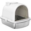 Enclosed Stainless Steel Litter Box, Metal Cat Litter Box with Scoop, Deodorizer Bag, Handle, Easy to Clean