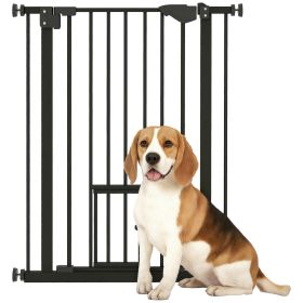 36" Easy Open Indoor Dog Gates for Doorways, House, Stair - Black