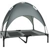 Large Elevated Dog Bed 6.2" L X 29.9" W 36.2" H Foldable Outdoor Cat Dog Canopy Cot w/ Carry Bag Grey