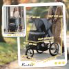 3 Big Wheels Pet Stroller for Small, Medium Dogs, Cat Stroller Travel Folding Carrier with Adjustable Canopy, Black