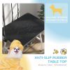 Dog Grooming Table w/ Adjustable Arm, Mesh Tray, Two Nooses, Rubber Surface, 35" x 24" x 61", Black