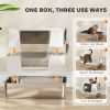 XL Stainless Steel Litter Box w/ 100° Flip Top, Scoop, Side Top Dual Entry, Odor Free, Easy Cleaning, Anti Leakage