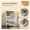 Catio Outdoor, Elevated Design, with Wheels, Resting Box, Water-Resistant, Multi Platforms, White