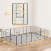 24 Panels 44.5" Height Heavy Duty Dog Playpen for Small Medium Large Dogs, Black