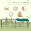 Small Animal Cage with Roof, Indoor/Outdoor Use, for Chicken, Rabbits, Chinchillas, 87" x 34" x 28", Green