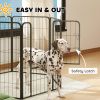 6 Panels Heavy Duty Dog Playpen Outdoor Indoor with Door & Strap, 39" Height Portable & Foldable Pet Playpen