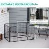 32"W 4-Panel Metal Dog Pen Exercise Pet Playpen Dog Indoor/Outdoor Fence, Black