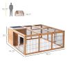 Rabbit Hutch, Waterproof Rabbit House for Small Animals, Natural