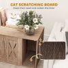 Cat Litter Box Enclosure with Scratching Board, Cat Washroom End Side Table, 31.5" x 19" x 20", Walnut Brown