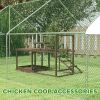Wooden Chicken Activity Play Set with Perch, Swing, Ladder, Platforms, Feeder Storage, Coffee