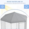 9.2' x 8' x 7.7' Outdoor Dog Kennel Dog Run with Waterproof, UV Resistant Cover for Medium Large Sized Dogs, Silver