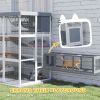 71" Catio Outdoor Cat Enclosure w/ Weatherproof Tarp, Hammock, Condo, Jump Platforms, Ladders, Ramps, for 2-4 Kittens