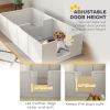 Whelping Box for Dogs w/ Adjustable, Removable Door, for Small Medium Dogs, 77" x 38", White
