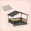 Wicker Dog House with Removable Cushion Lounge, Khaki