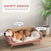 Dog Sofa Bed w/ Adjustable Armrest & Backrest for Small, Medium & Large Dogs, Pink