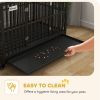49" Heavy Duty Steel Dog Crate Kennel Pet Cage with Wheels for Convenient Access Anti-Pinching Floor, Black