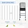 PawHut 44.5 Black Metal Bird Cage with Stand Detachable Rolling Kit for Parakeets Cockatiel Canary Finch Lovebird Parrotlet