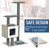 47.2" Cat Tree, Kitten Scratcher, Activity Center, Play House with Condo Sisal, Scratching Post, and Mat - Grey