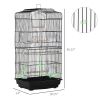 36" Bird Cage, Macaw Play House, Cockatoo, Parrot, Finch Flight Cage, 2 Doors Perch, 4 Feeder Pet Supplies, Black